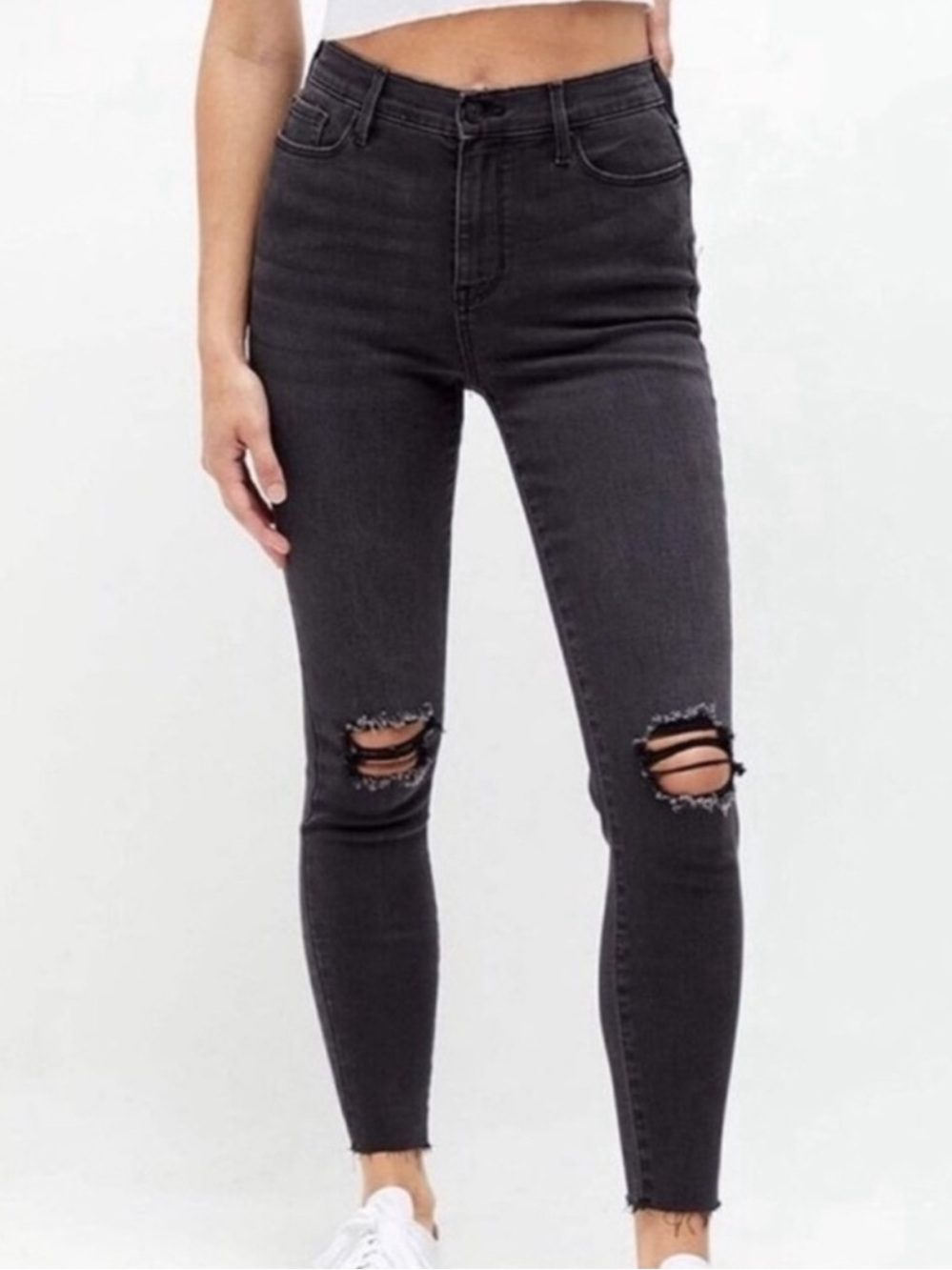 PacSun High Rise Jeggings Black Ripped Jeans Size 24 New